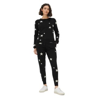 cashmere star print joggers and matching sweater