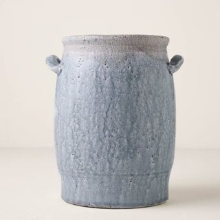 Light Blue Crackle Handled Vase