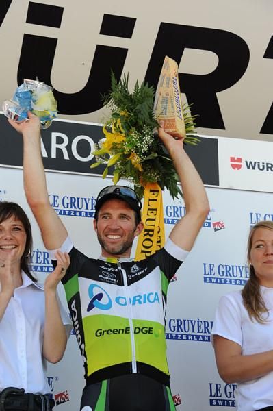 Michael Albasini (Orica-GreenEdge) on the podium