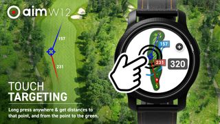 GolfBuddy touch targeting feature