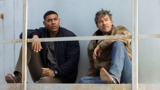 Aaron Pierre and Kyle Chandler in "Lanterns" on HBO Max