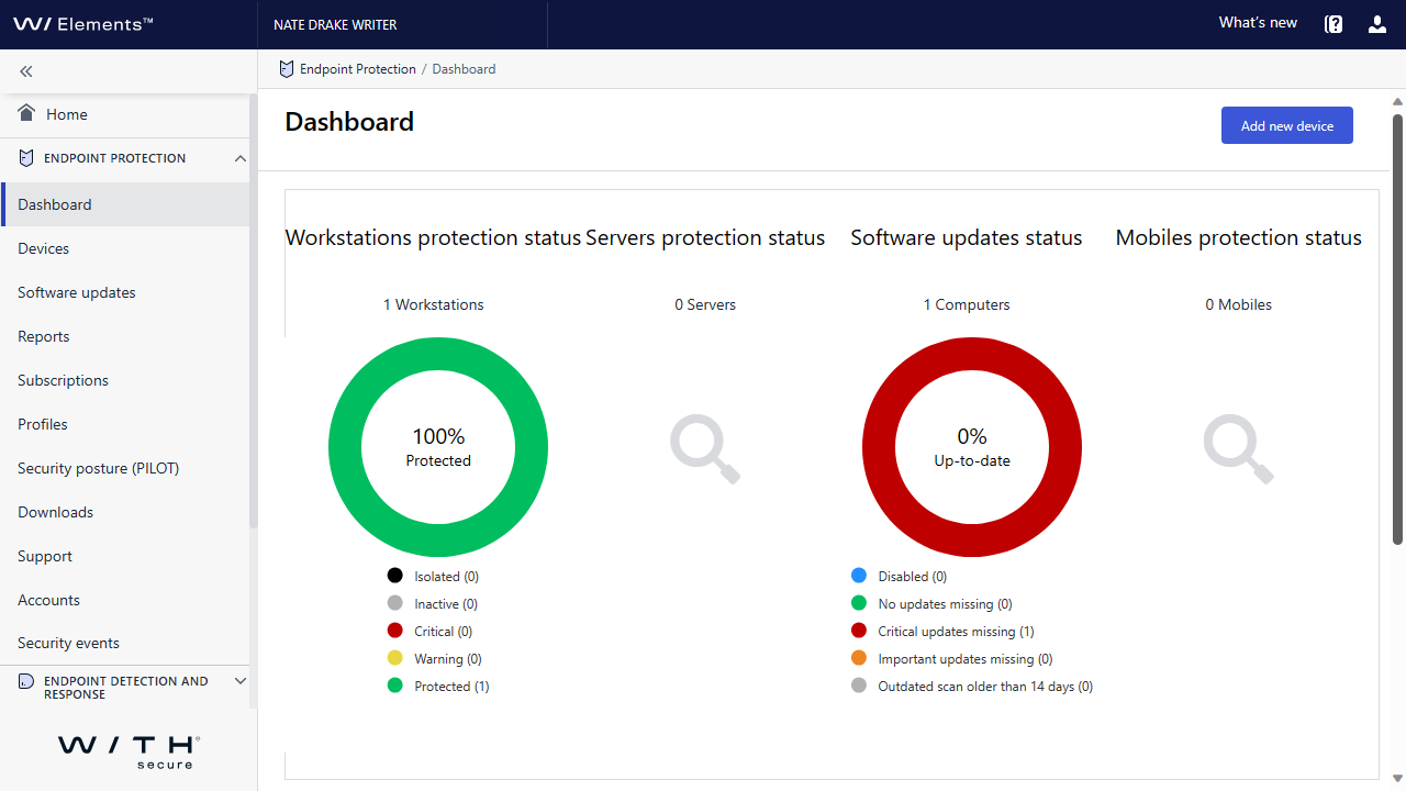 WithSecure Elements Endpoint Protection interface 2