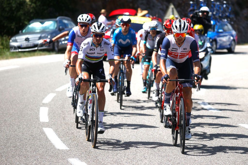 Julian Alaphilippe in the breakaway on stage 12 of the Tour de France