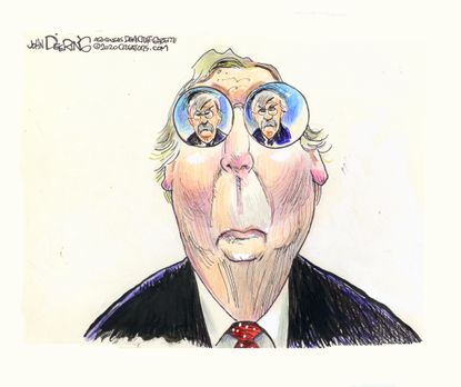Political Cartoon U.S. Mitch McConnell John Bolton Tinted Glasses