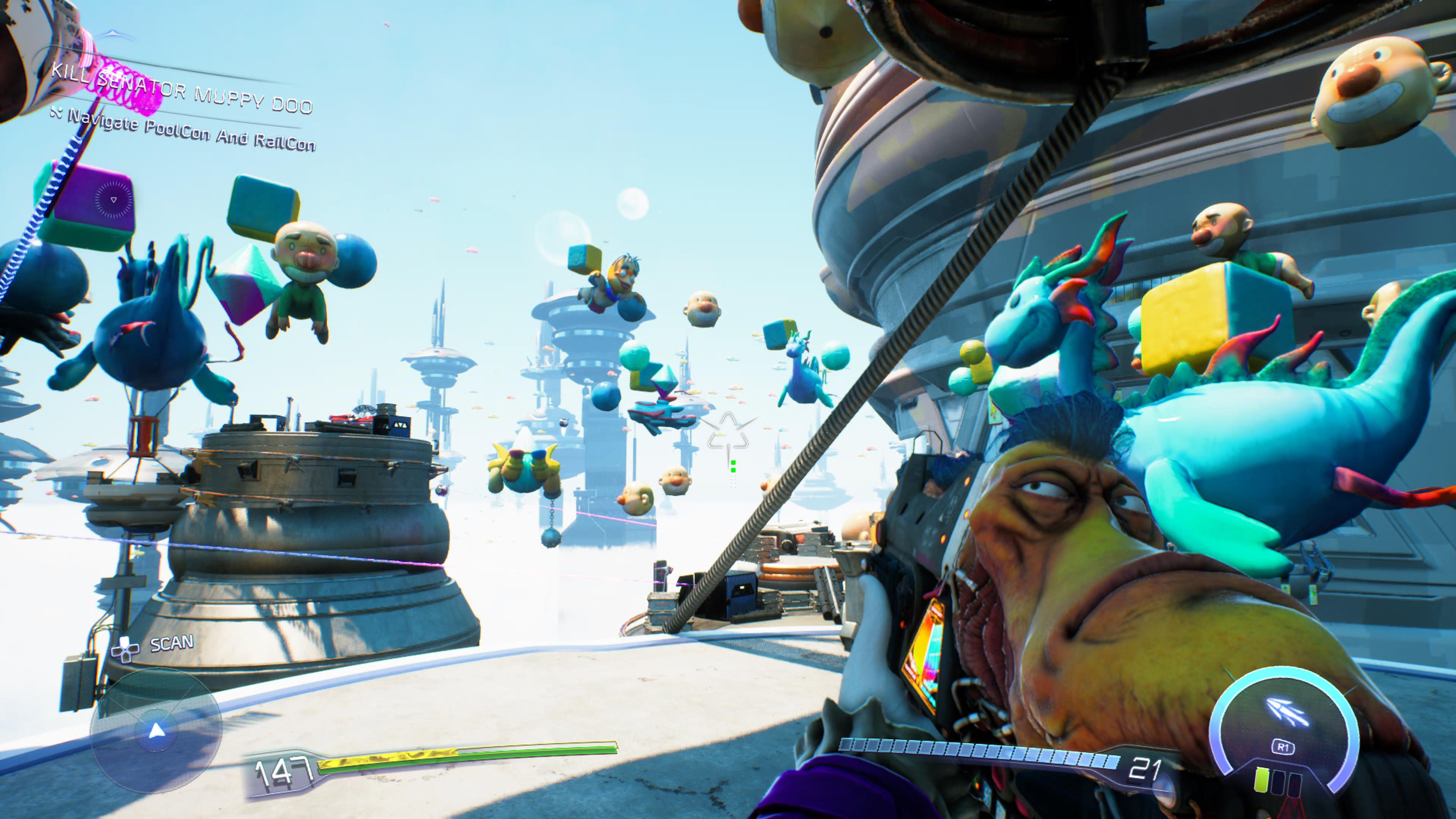 An in-game screenshot from first-person shooter High on Life 2