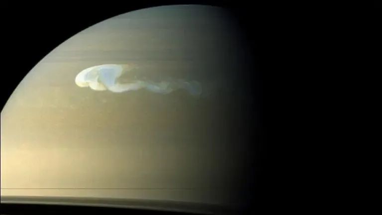 The Cassini probe reveals that Saturn's large-scale storms are driven by seasonal heating