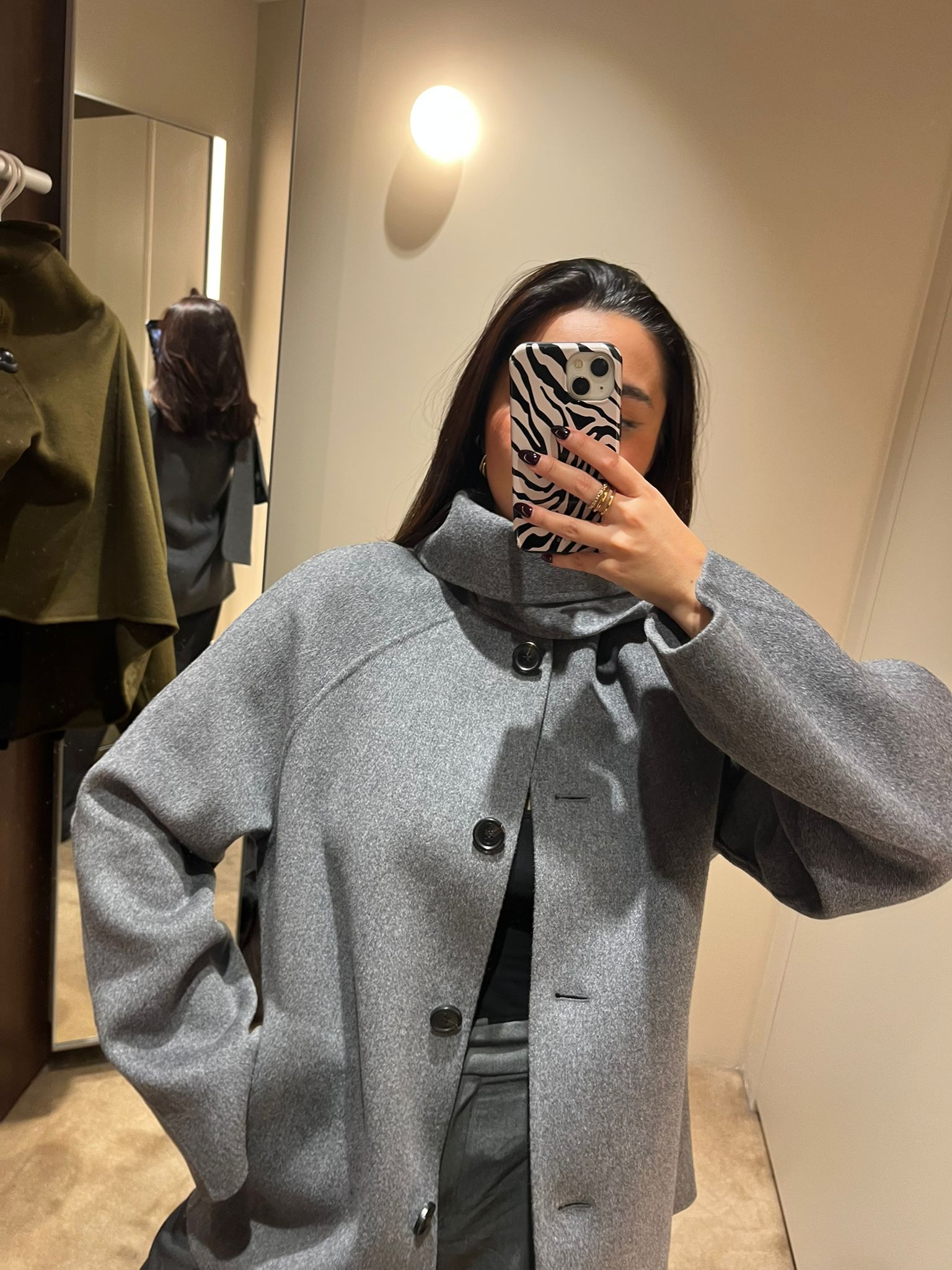 Senior Shopping Editor Marina wearing Cos Cape Jacket