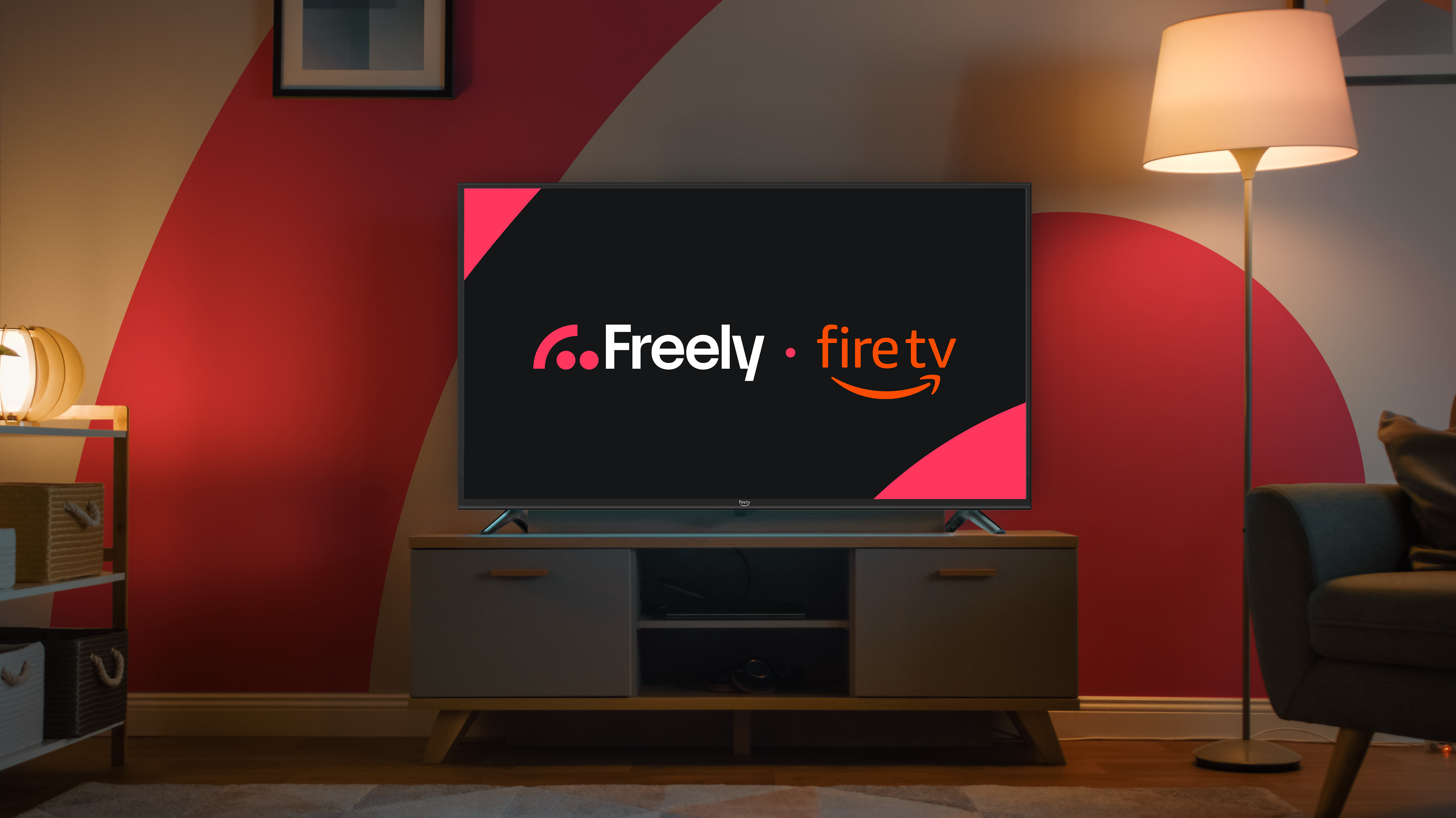 TV showing the logo of Freely