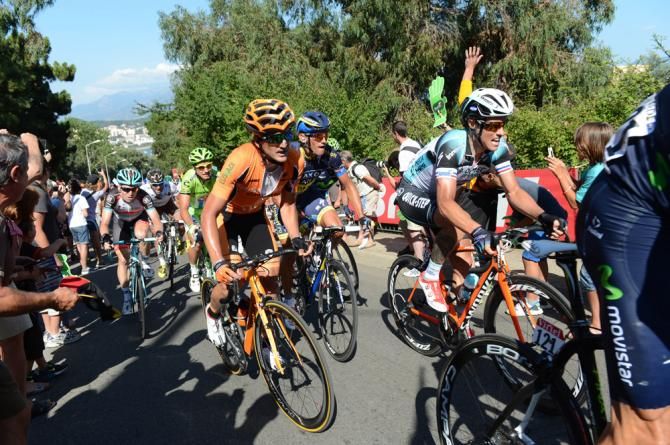 Sylvain Chavanel grits his teeth on the final climb