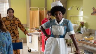 Joyce Highland (RENEE BAILEY) in episode 6 of Call the Midwife season 6