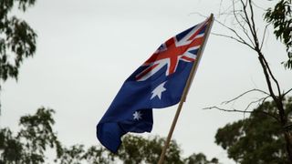 Plenty of Australian flags were waving in the hot winds