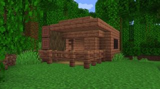 Screenshot of a mangrove wood house from Minecraft 1.19 "The Wild Update."
