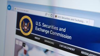 The website of the US Securities and Exchange Commission displayed on a web browser