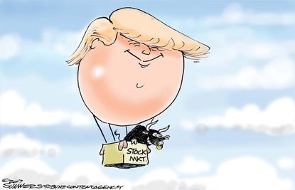Political Cartoon U.S. Donald Trump stock market
