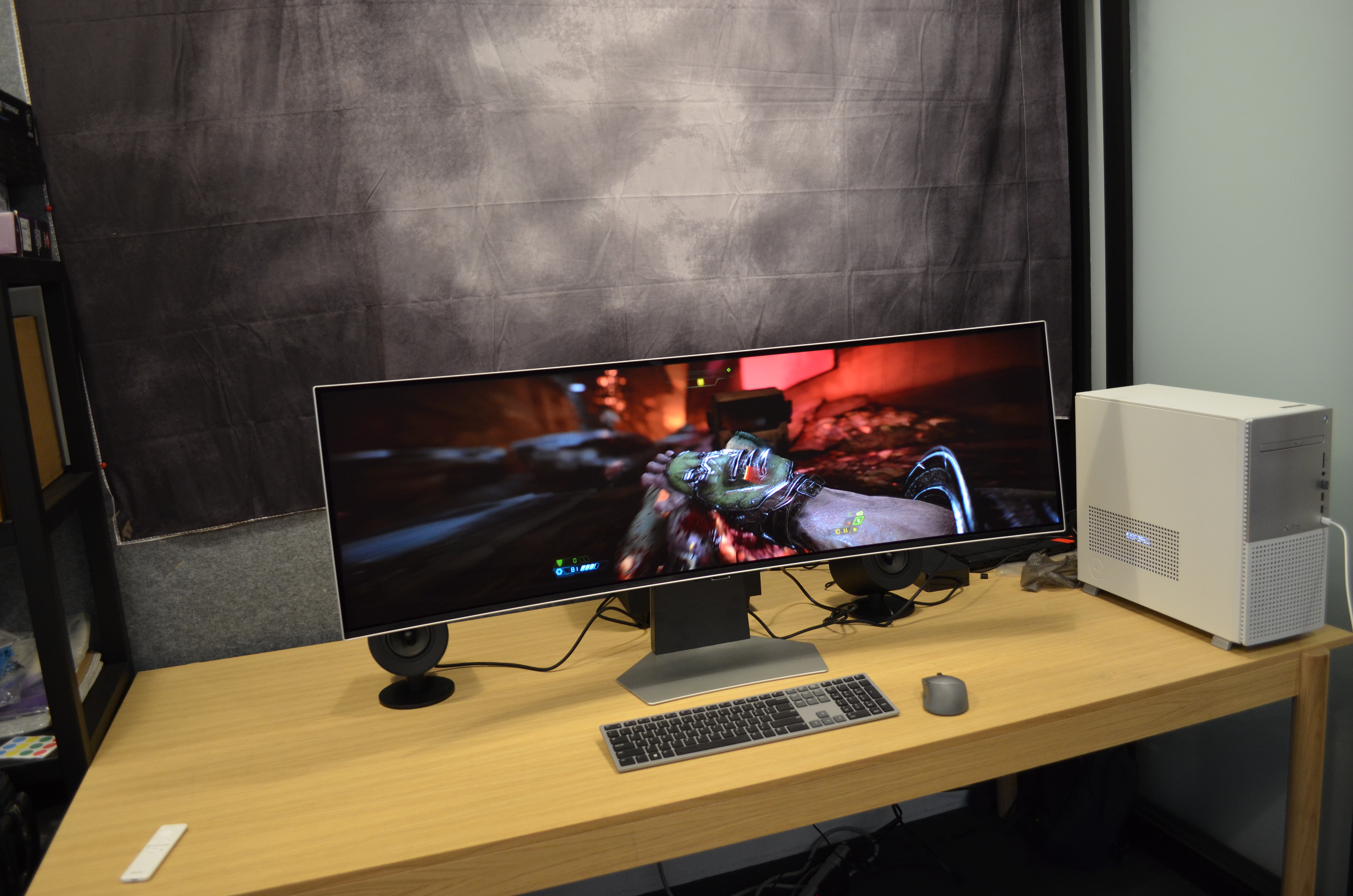 a large curved gaming monitor