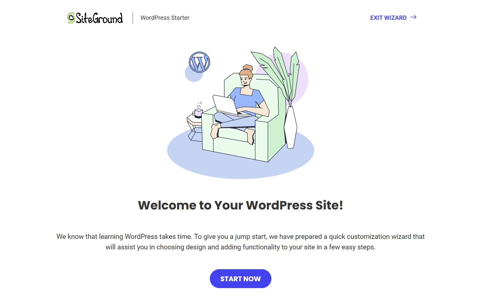 SiteGround WordPress site installation complete