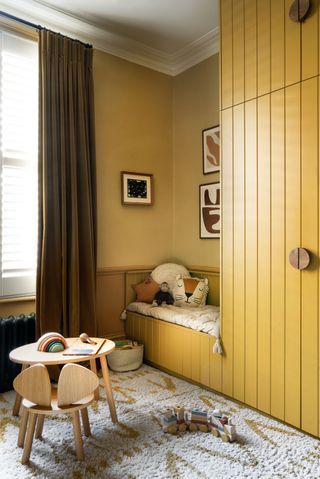 a tonal yellow kids room
