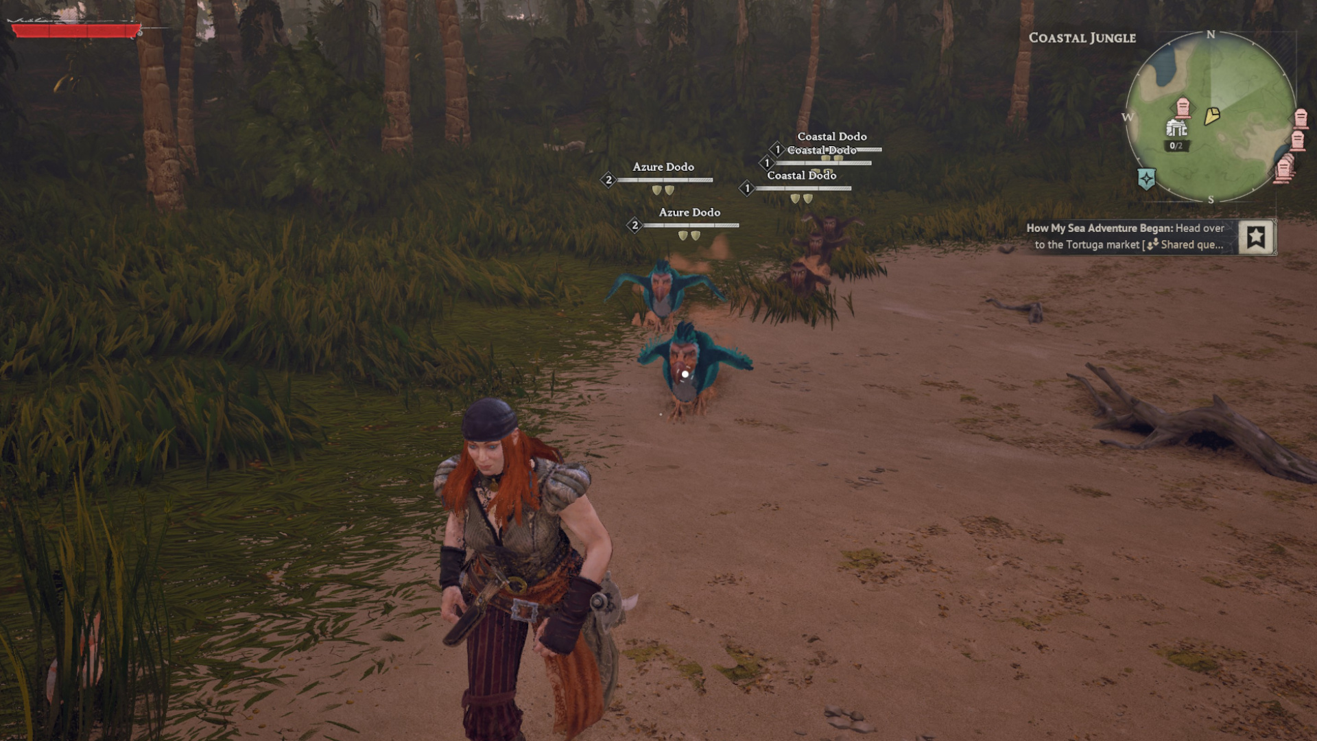 Being chased by a horde of dodo in Windrose