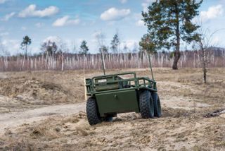 Ground military drone for cargo transportation