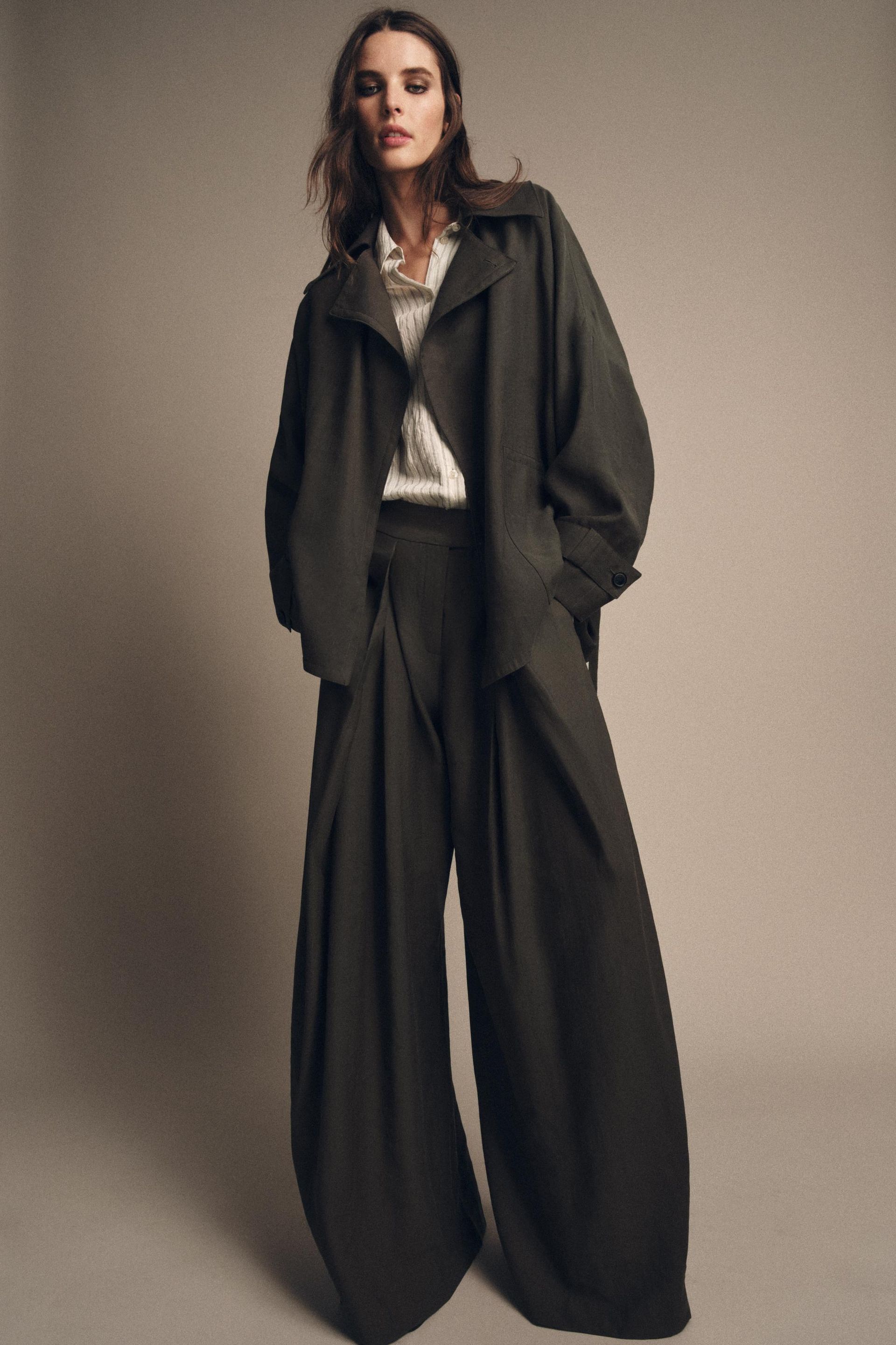 Zw Collection Flowy Belted Jacket