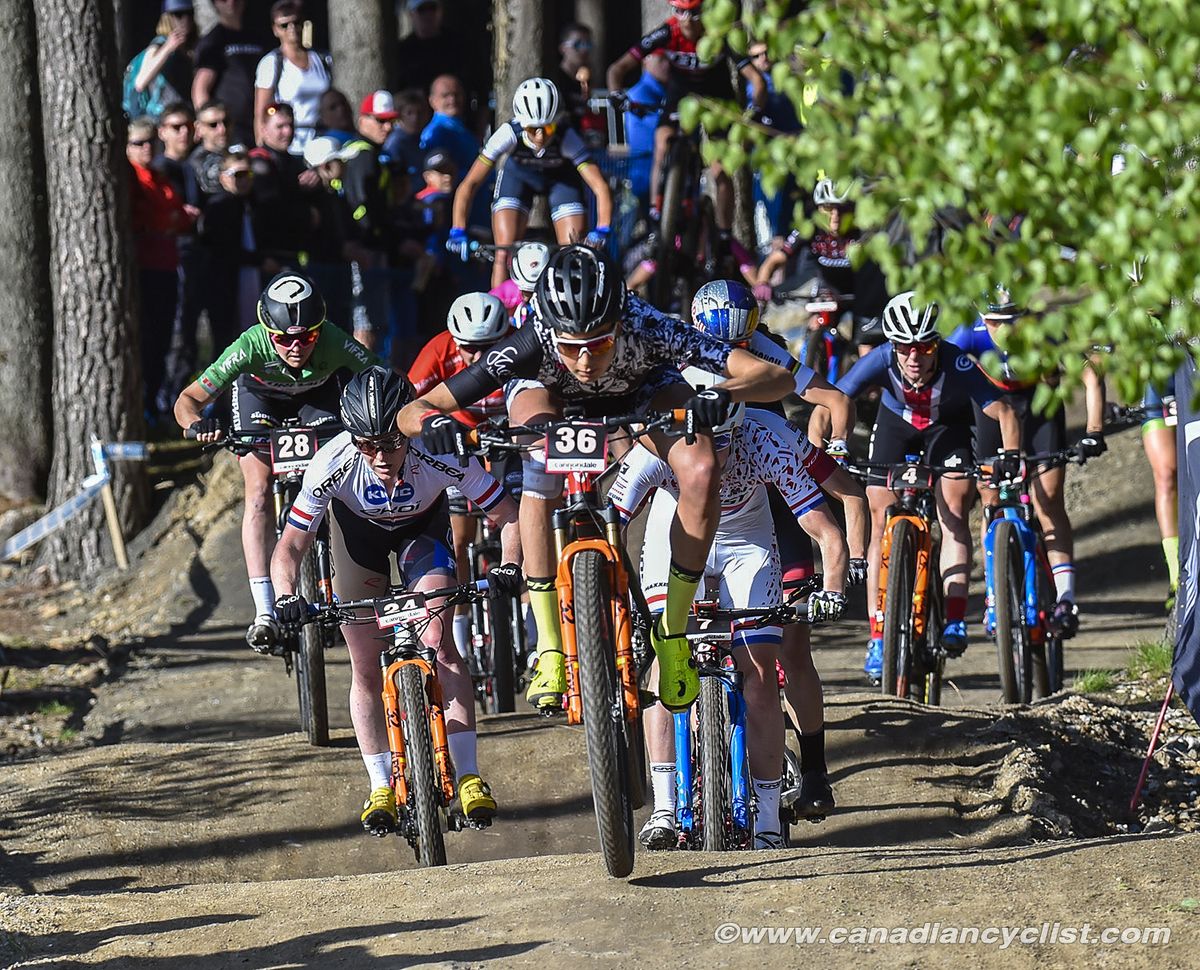 Nadine Rieder at the front