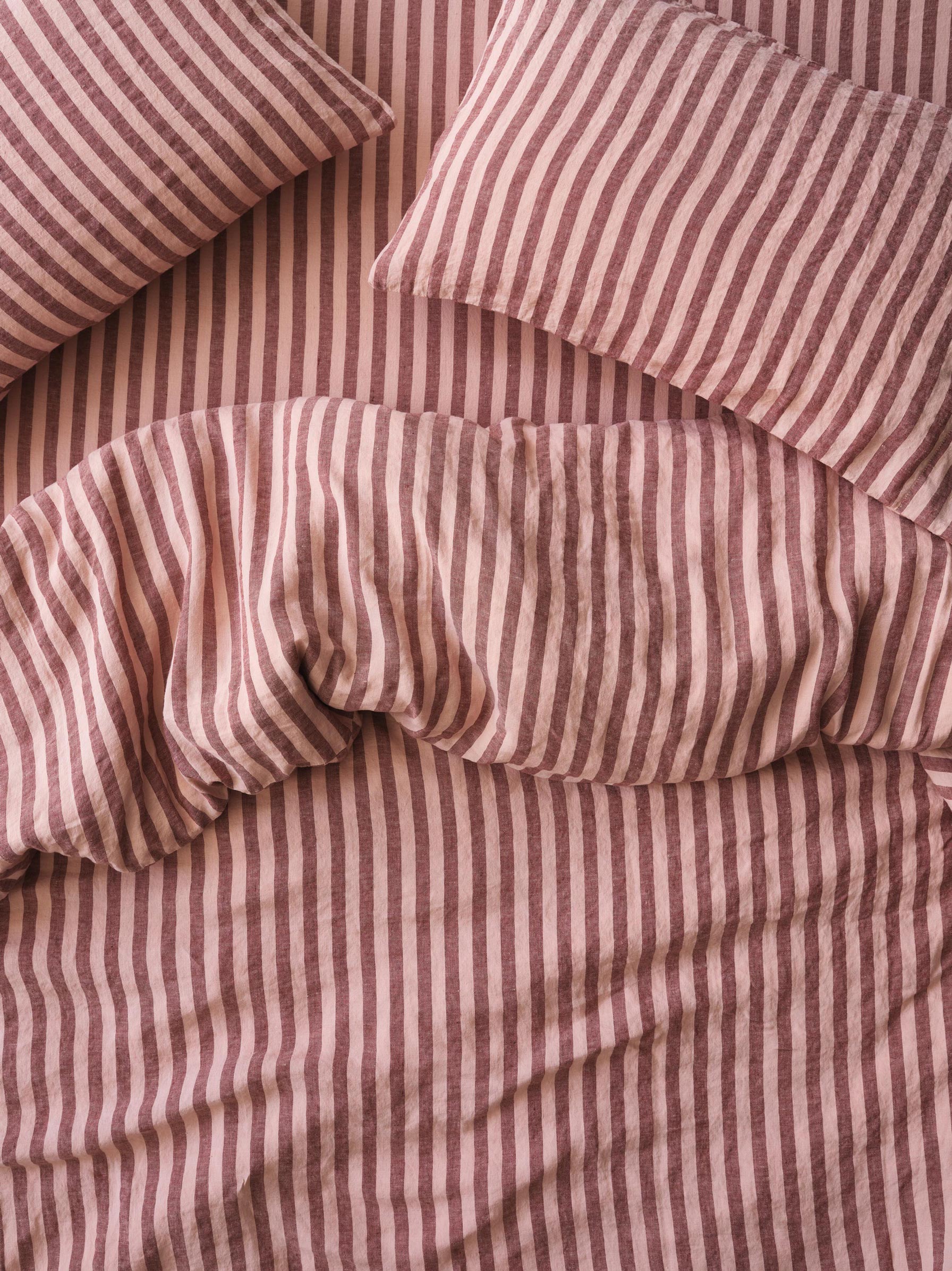 Rhubarb &amp;amp; Rose Pembroke Stripe Linen Blend Duvet Cover