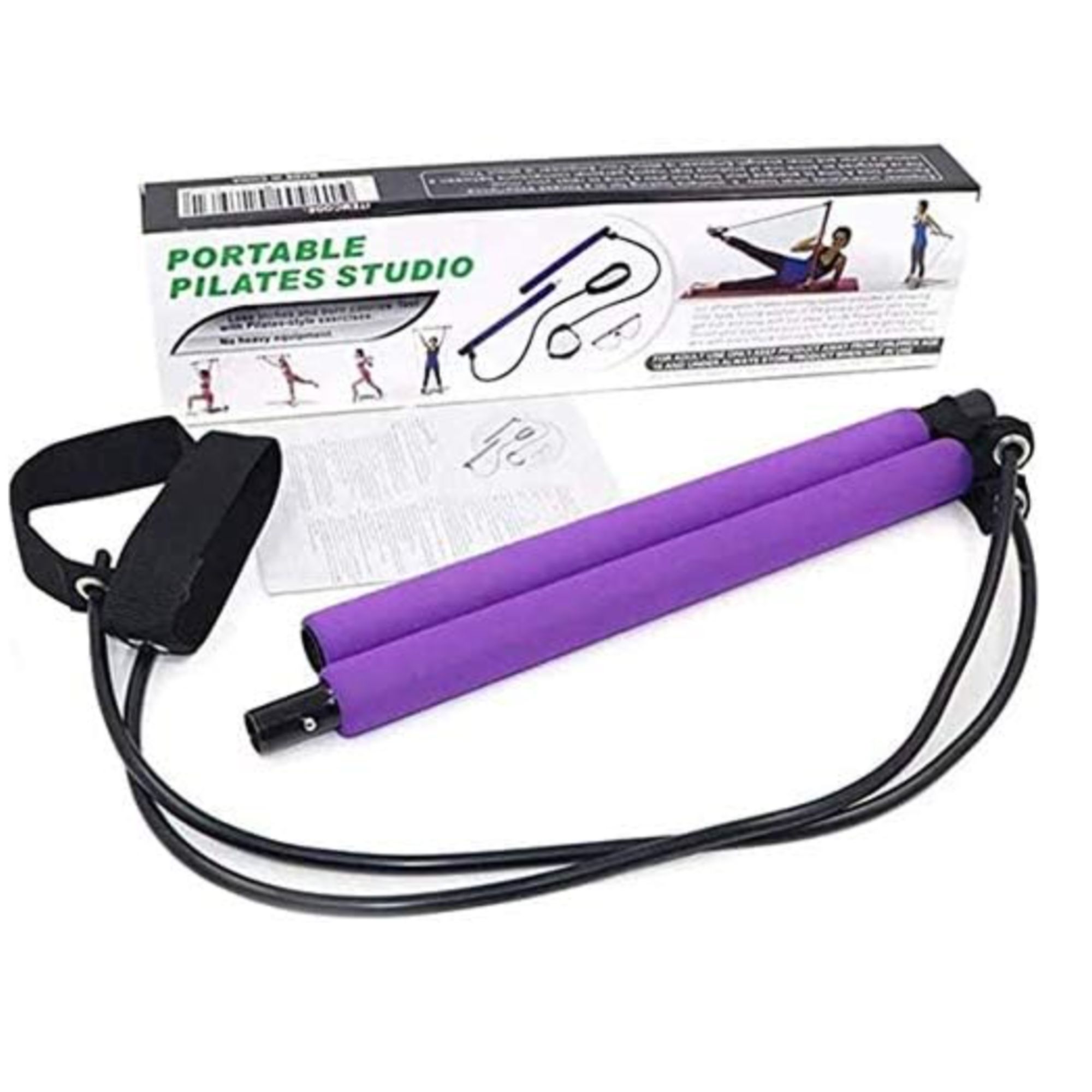 Pilates Bar Set, Portable Yoga Exercise Pilate Stick with Resistance Band Foot Loop, Fitness equipment for Stretch Sculpt Twisting Sit-Up for Man Women Home...