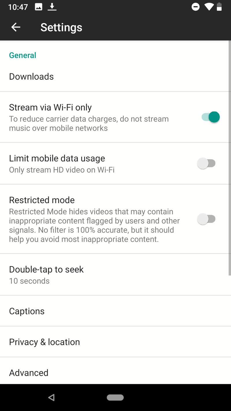 Stream via Wi-Fi only