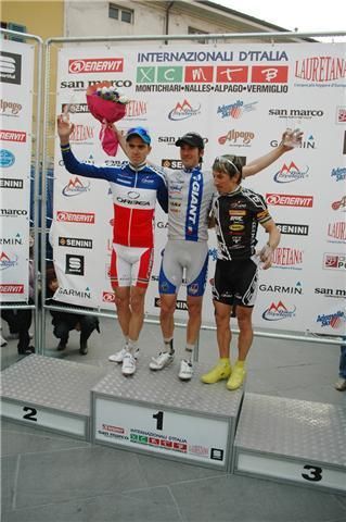 Ivan Alvarez Gutierrez on top of a podium in Italy