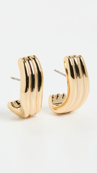 Ribbed Wavy Statement Earrings