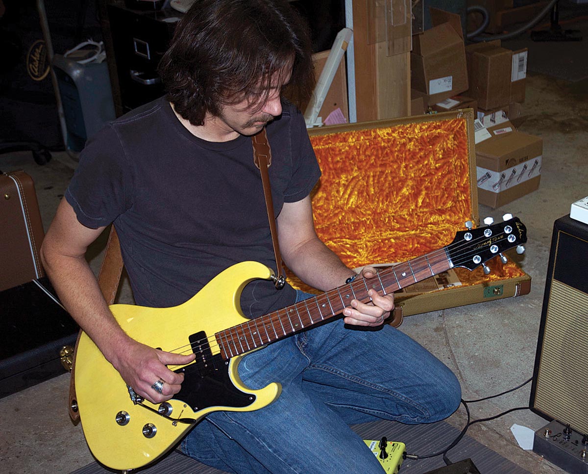 Marc Ford with his custom-made guitar from Asher