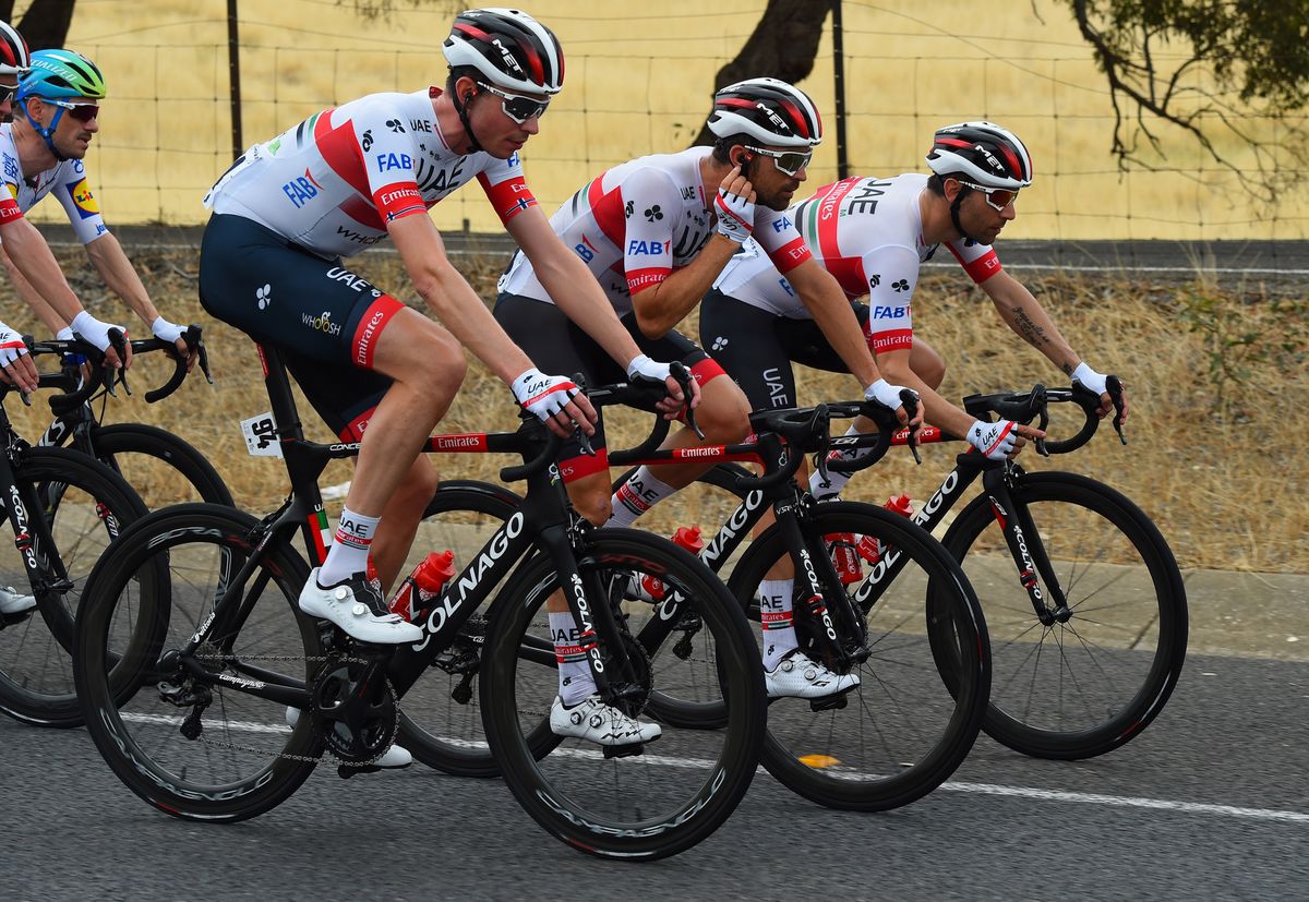UAE Team Emirates riders in the peloton