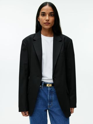 Arket Oversized Wool Blend Twill Blazer