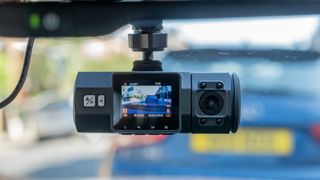 The Vanture N2 Pro dash cam mounted inside a car