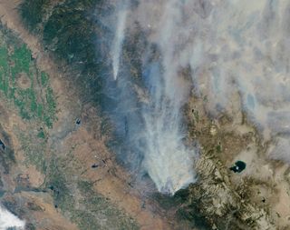 California Rim Wildfire Seen From Space