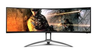 Product shot of AOC Agon AG493UCX, one of the best ultrawide monitors