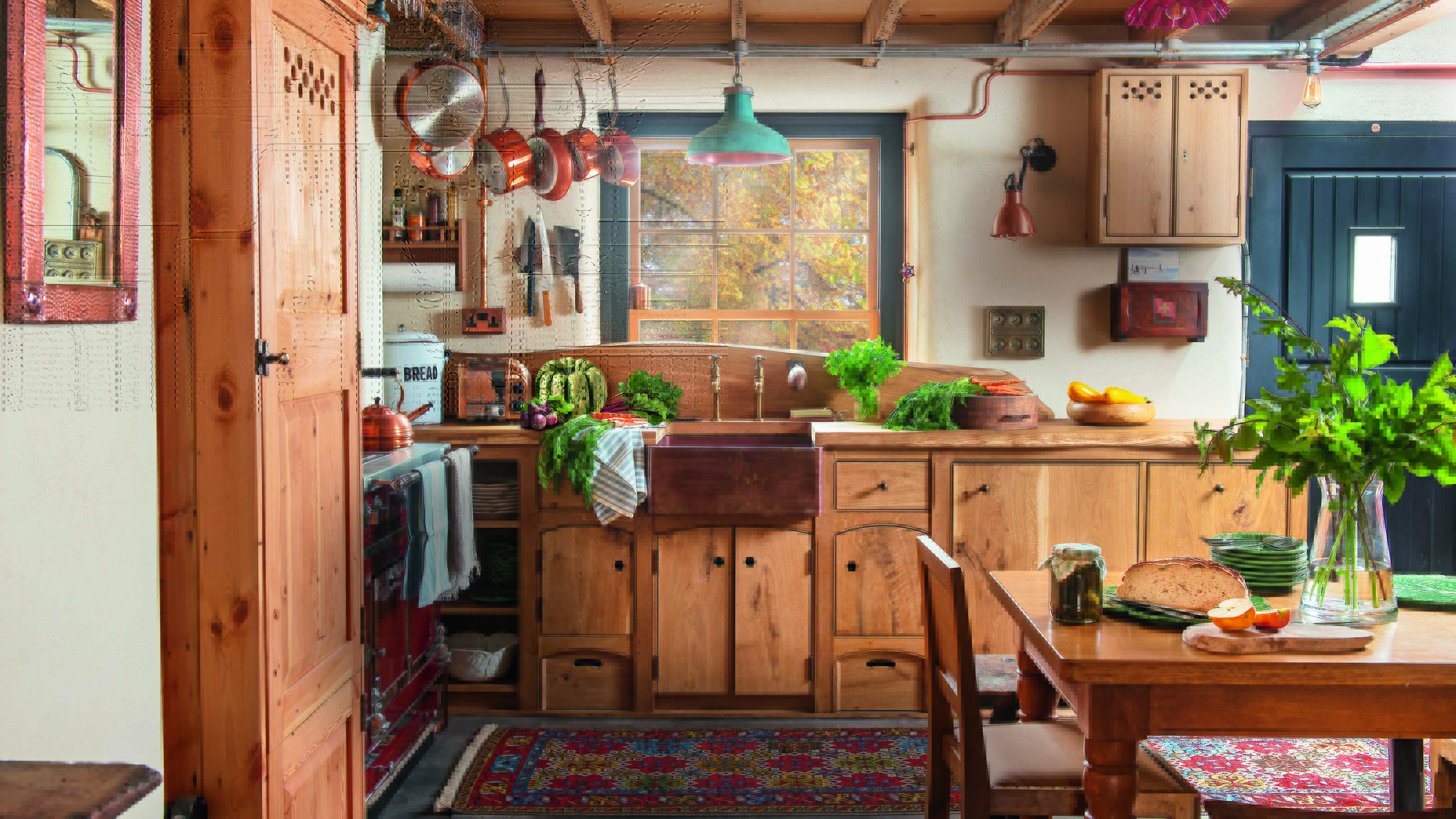 Wooden farmhouse kitchen