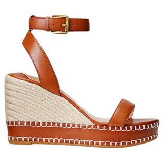 Ralph Lauren Hilarie Burnished Leather Espadrille