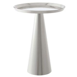 Chrome pedestal side table 