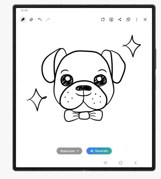 A leaked image of Samsung's upcoming Sketch to Image update through One UI 7.
