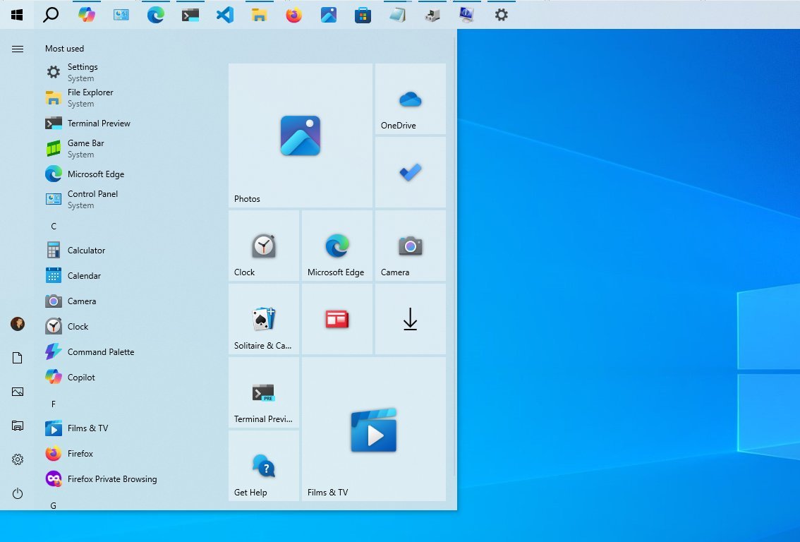 Taskbar top position