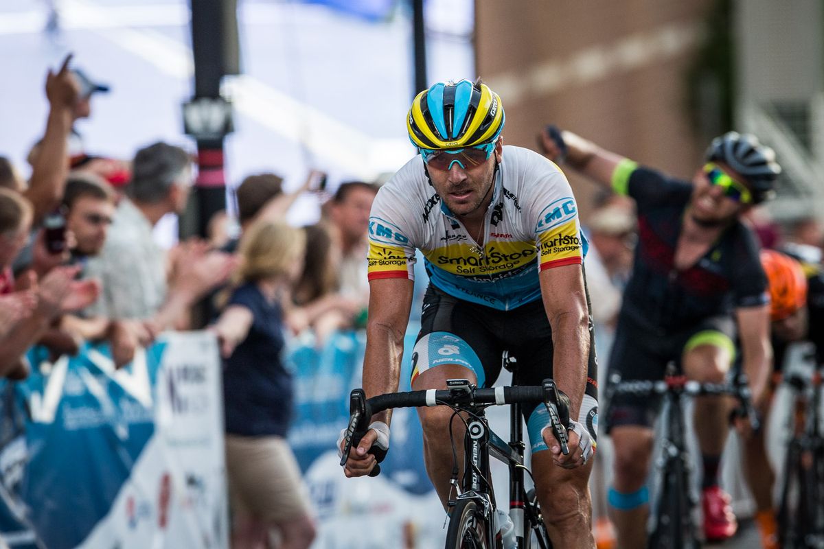Jure Kocjan (SmartStop) makes his way in for second place.