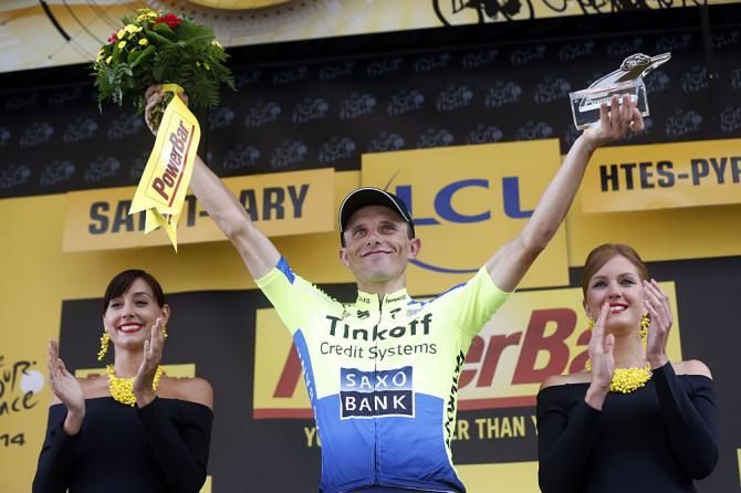 Rafal Majka on the podium