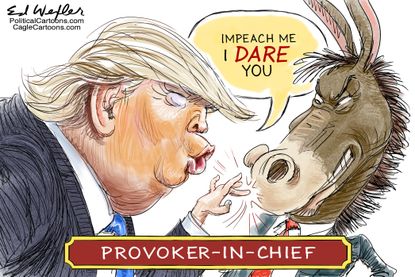 Political cartoon U.S. Trump democrats impeachment