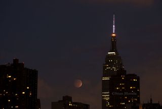 Lunar Eclipse and Manhattan Skyline
