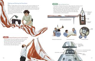 Pages 116 to 117 of John Rocco's book "How We Got to the Moon" shows how creative NASA engineers and seamstresses had to get in order to put together (and pack) the parachutes for Apollo 11.