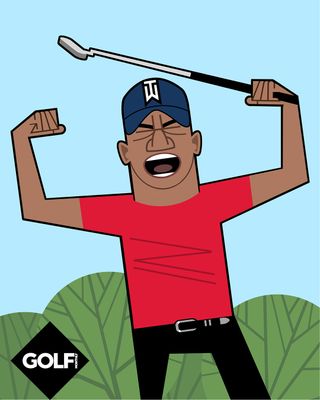 Cartoon image of Tiger Woods