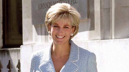Diana, Princess Of Wales, Leaving The British Lung Foundation In Hatton Garden After Being Presented With A Bouquet Of The First Rose Named After Her