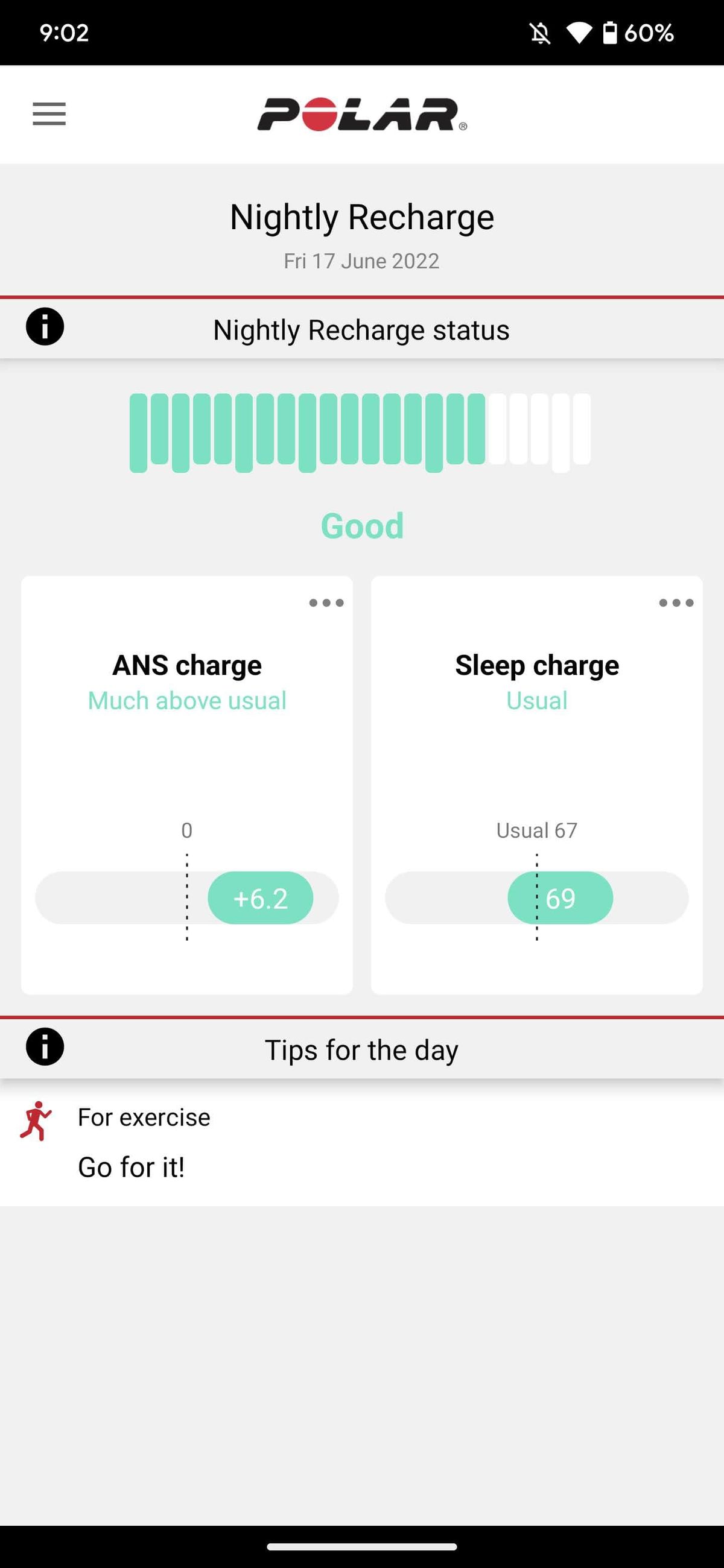 Polar Flow app with Polar Pacer