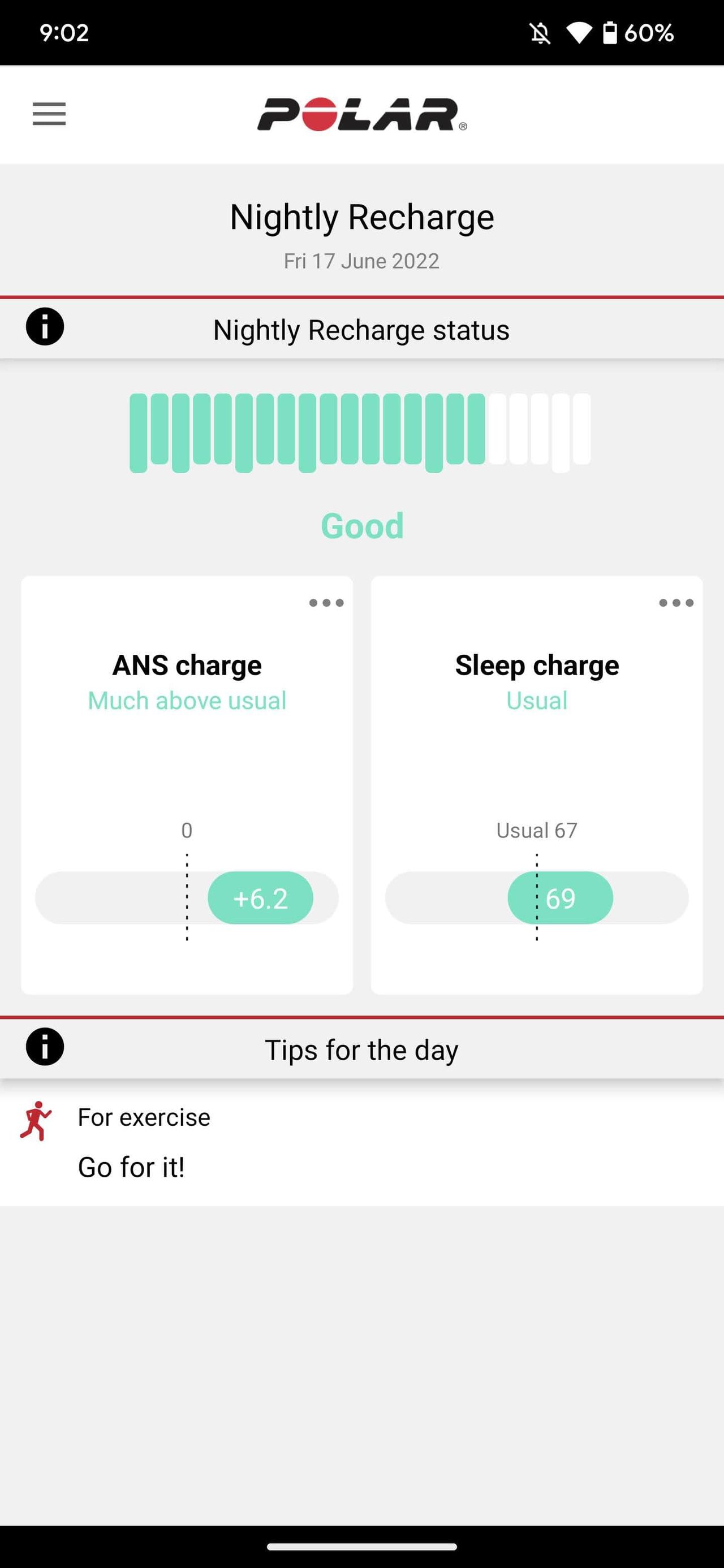 Polar Flow app with Polar Pacer